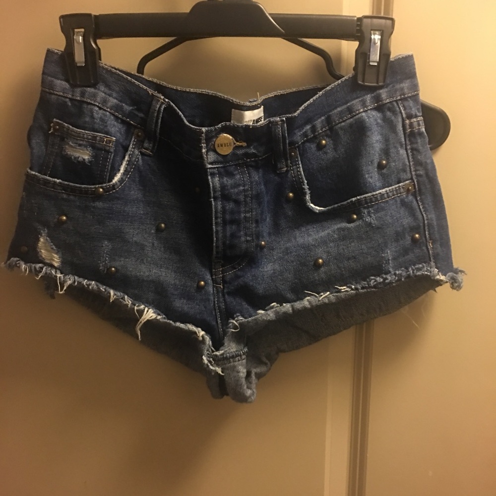 High waisted Jean studded shorts size 27